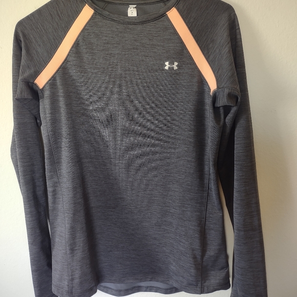 Women's Grey Under Armour ColdGear Fitted Long Sleeve Crewneck Shirt - Picture 2 of 9